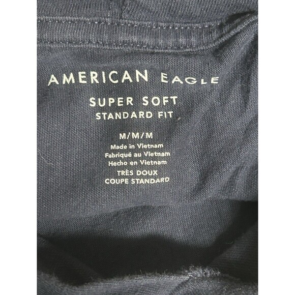 American Eagle Hoodie Sweatshirt Mens Medium Navy Blue USA Drawstring Casual - Picture 7 of 7